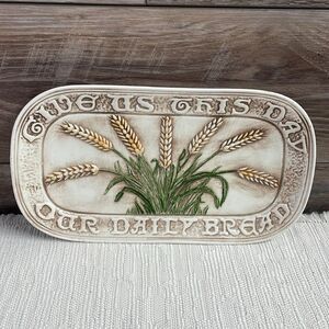 Holland Mold Glazed Ceramic Oval Daily Bread, Plate/Wall Plate/ Farmhouse Decor